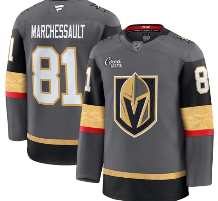Jonathan Marchessault Jersey 81 Vegas Golden Knights Premium Stitched Gray