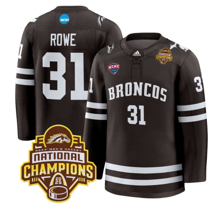 Cameron Rowe Jersey 31 Western Michigan Broncos 2025 National Champions Patch Premium Stitched Brown