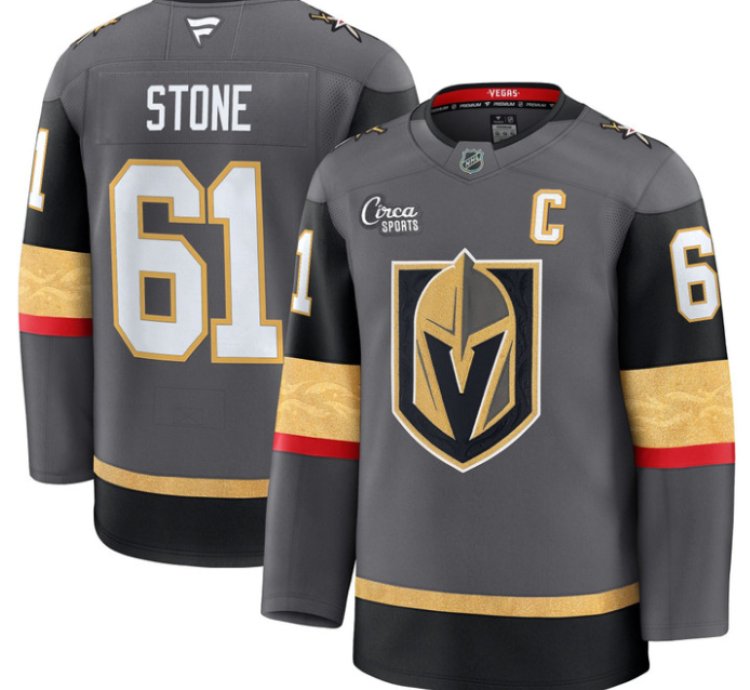 Mark Stone Jersey 61 Vegas Golden Knights Premium Stitched Gray