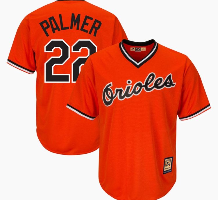 Baltimore Orioles Jim Palmer Orange Throwback Pullover Jersey