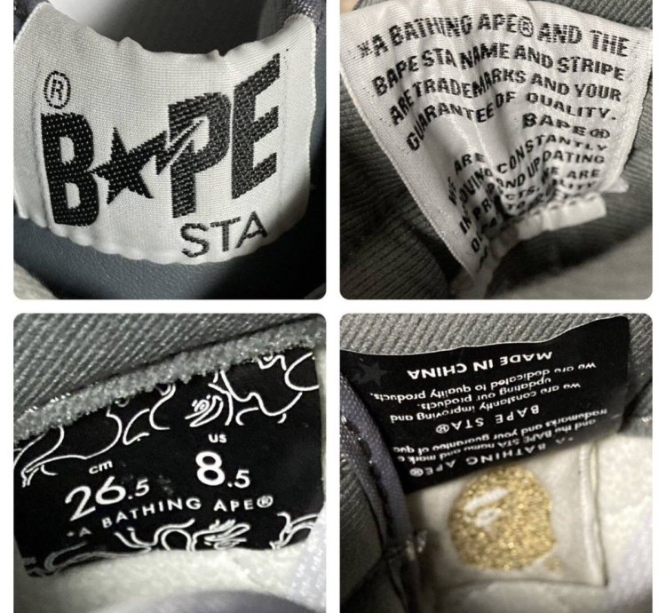 Bapesta Leather Sneakers Bathing Ape Bape Sta Shoes Nigo
