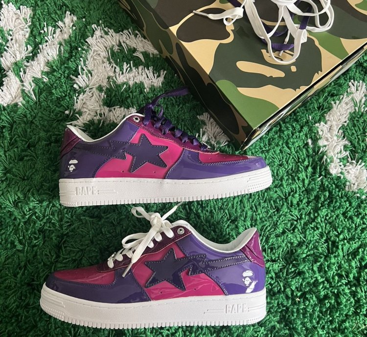Bapesta Low Color Camo Combo Purple Shoe