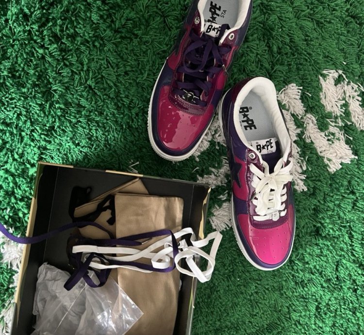 Bapesta Low Color Camo Combo Purple Shoe