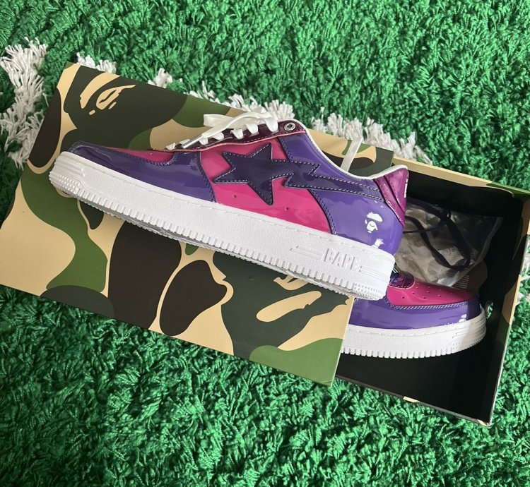 Bapesta Low Color Camo Combo Purple Shoe
