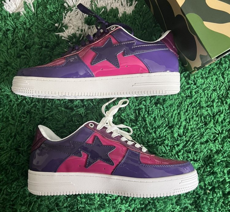 Bapesta Low Color Camo Combo Purple Shoe
