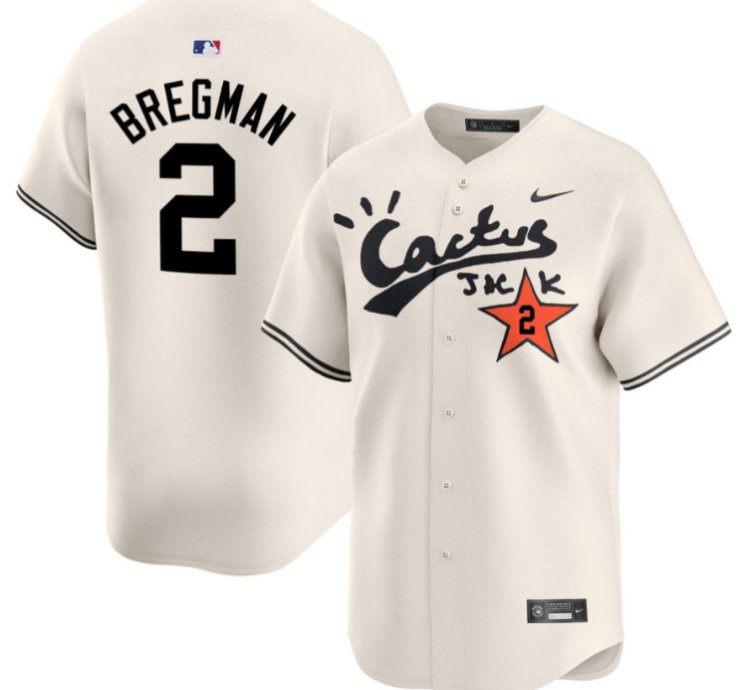 Alex Bregman 2 Houston Astros Cactus Jack Cream Jersey V2
