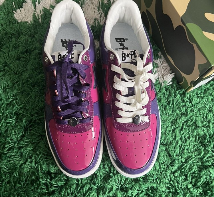 Bapesta Low Color Camo Combo Purple Shoe