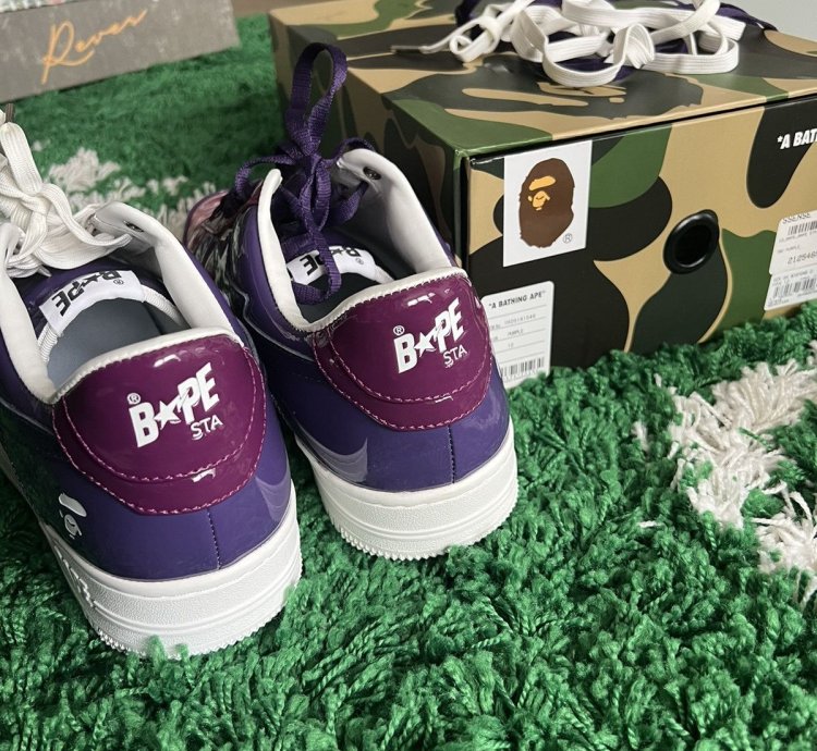 Bapesta Low Color Camo Combo Purple Shoe