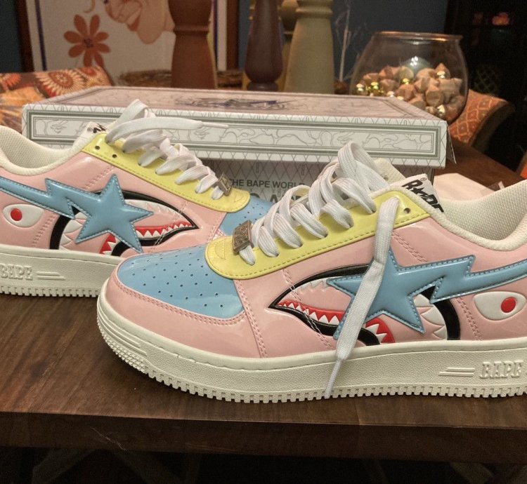 Bapesta Low Shark Face Pink