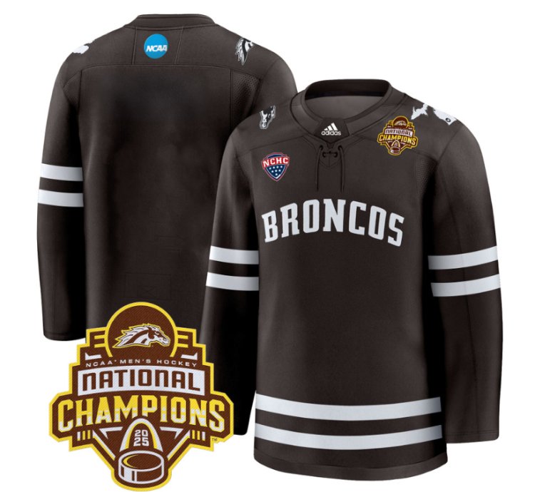 Team Jersey No Number Western Michigan Broncos 2025 National Champions Patch Stitched Brown