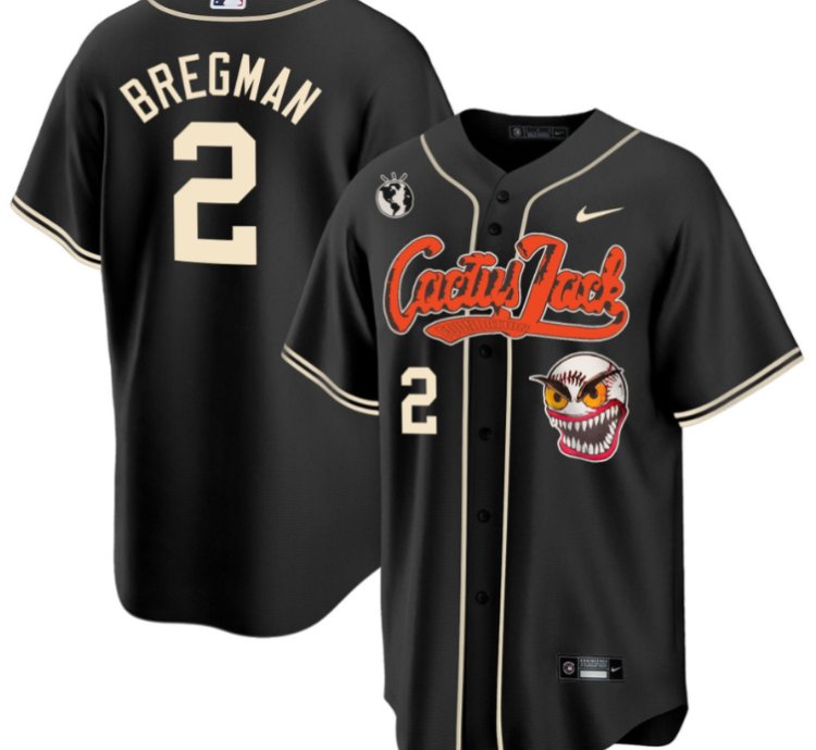 Alex Bregman 2 Houston Astros Cactus Jack Men Jersey - Black