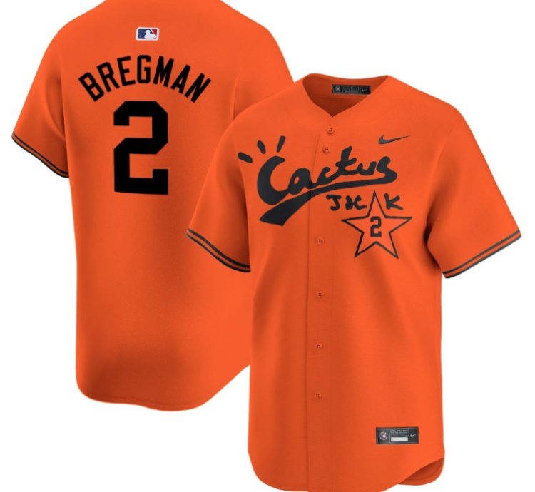 Alex Bregman 2 Houston Astros Cactus Jack Men Jersey - Orange