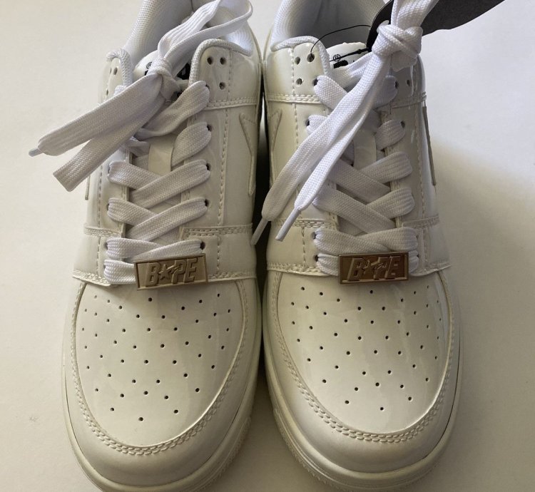 Bapesta Patent Leather All White