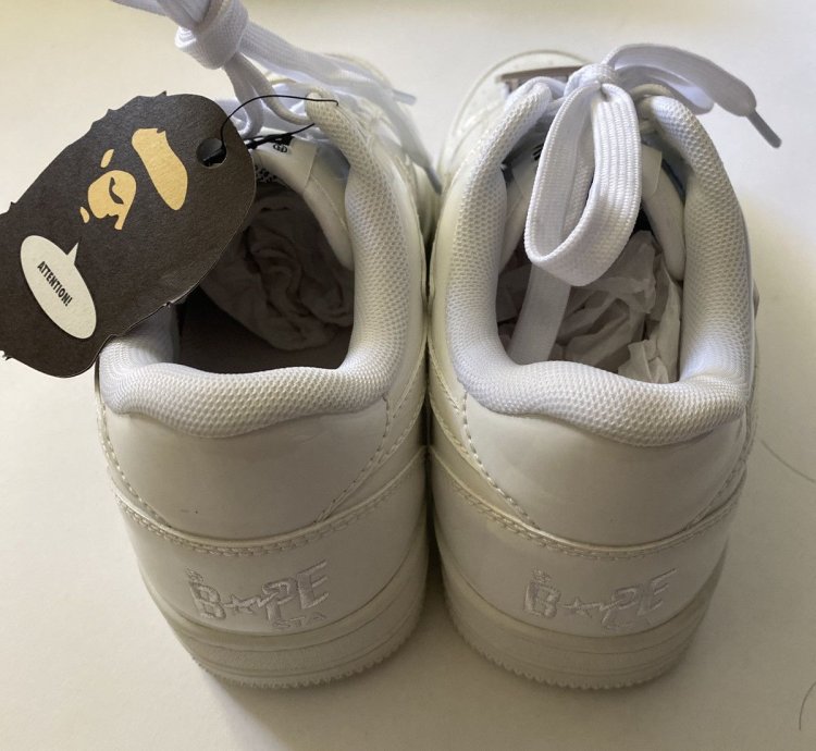 Bapesta Patent Leather All White