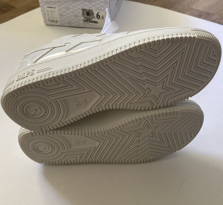 Bapesta Patent Leather All White