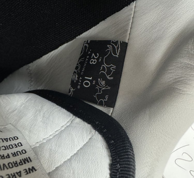 Bapesta Patent Leather Black White Twisted Face Size 10