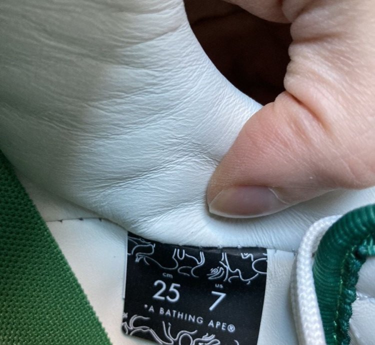 Bapesta Patent Leather Green White