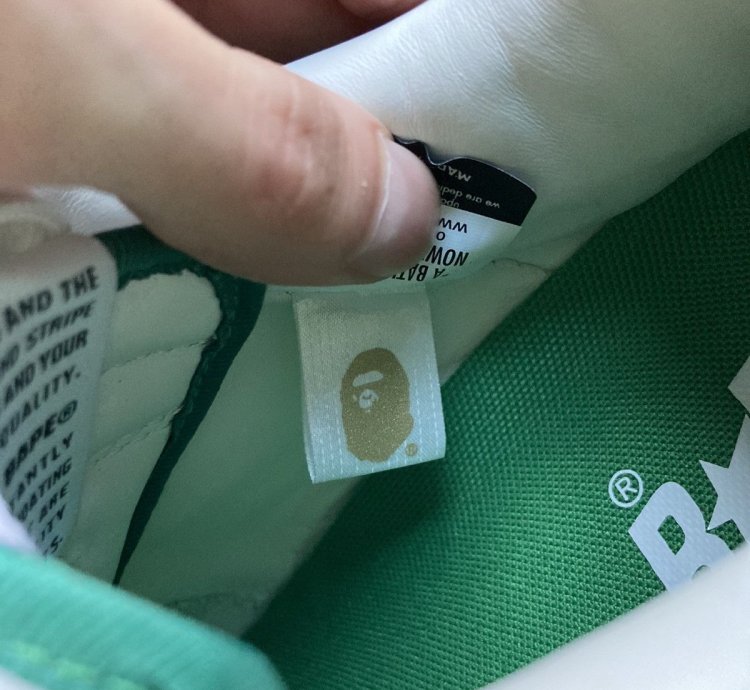 Bapesta Patent Leather Green White