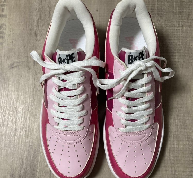 Bapesta Patent Leather Sneakers Pink Bathing Ape Bape Sta