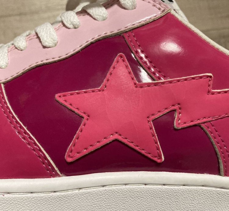 Bapesta Patent Leather Sneakers Pink Bathing Ape Bape Sta
