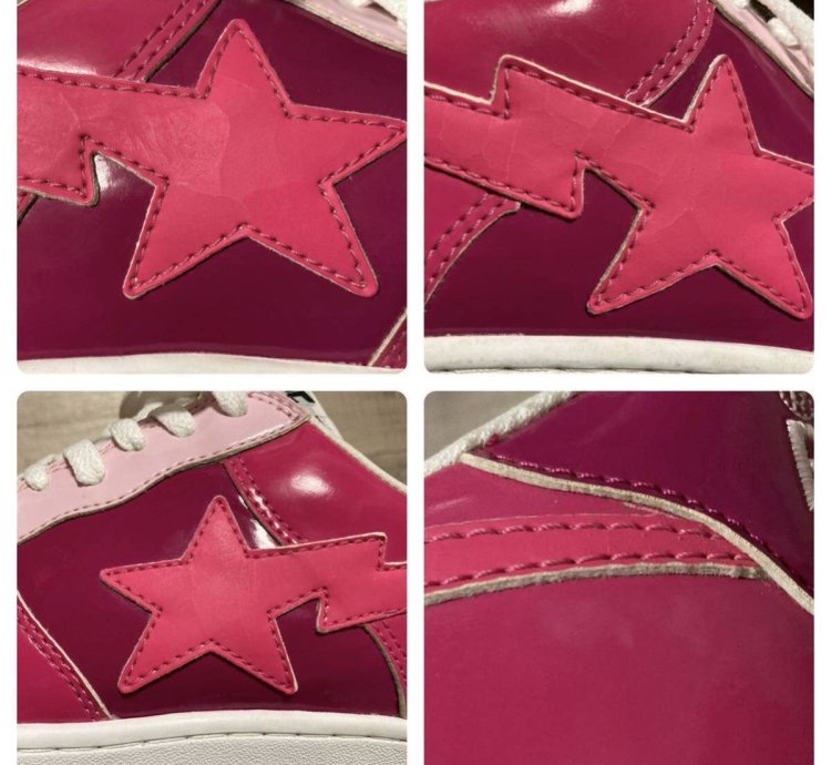 Bapesta Patent Leather Sneakers Pink Bathing Ape Bape Sta