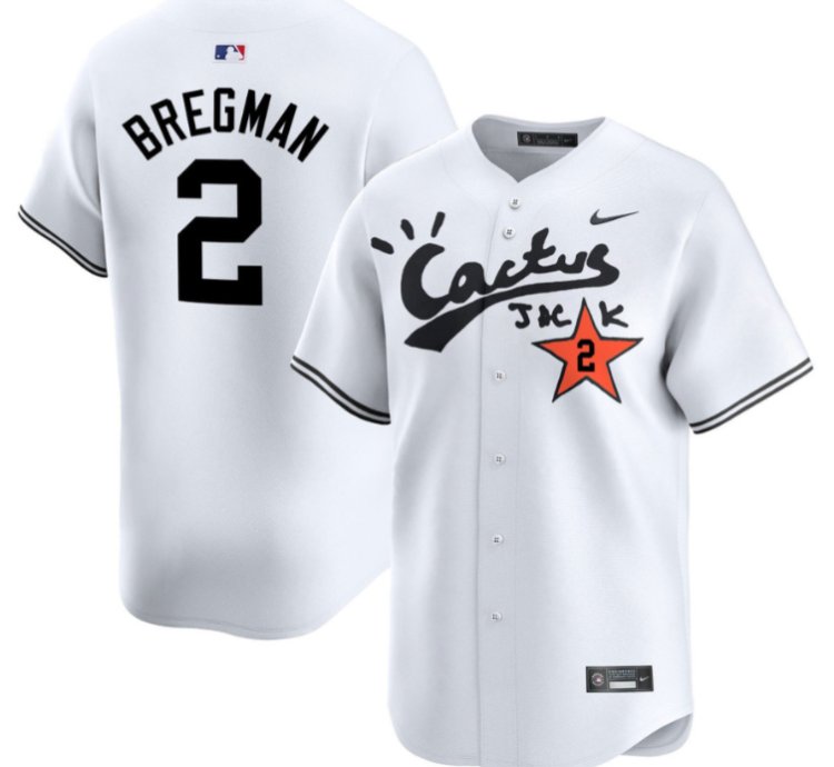 Alex Bregman 2 Houston Astros Cactus Jack White Jersey V2