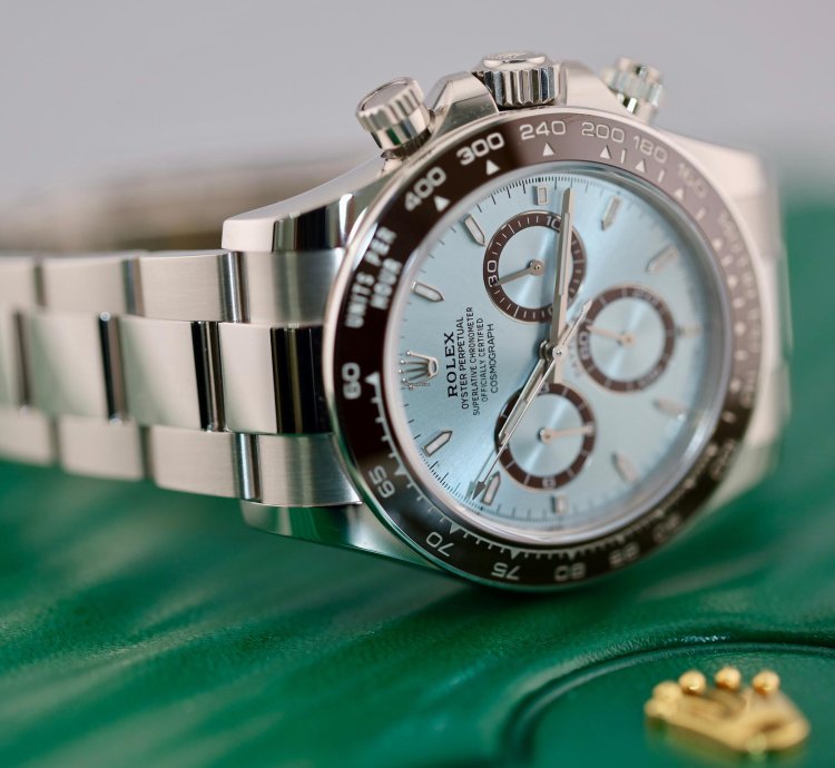 Rolex Daytona 2024 Daytona Platinum Ice Blue Baton Open Case Back 126506