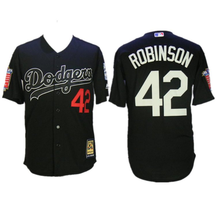 Brooklyn Dodgers Jackie Robinson Black Throwback Jersey