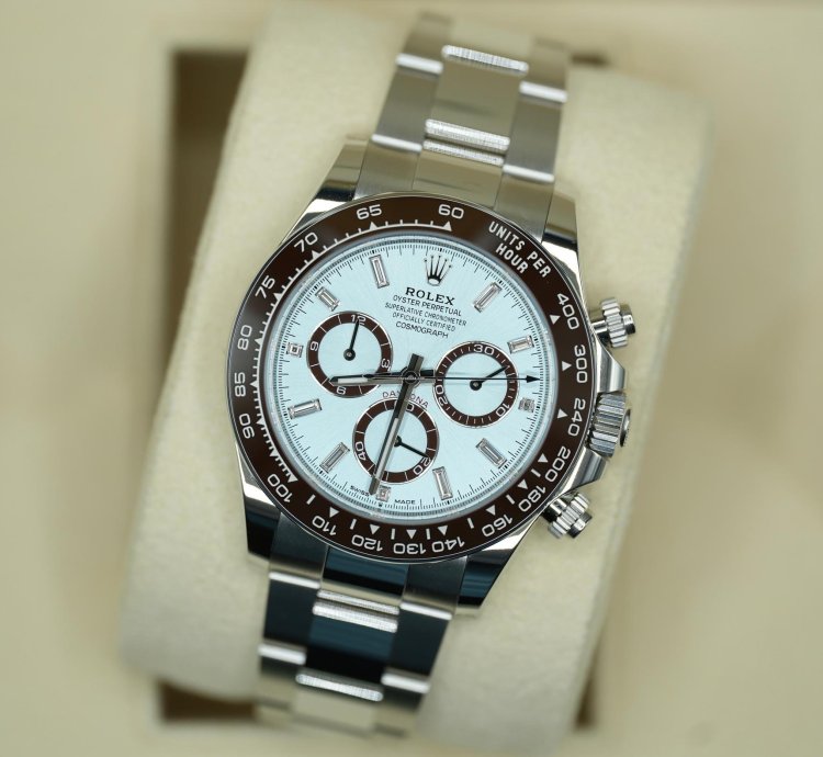 Rolex Daytona 2024 Platinum Daytona Diamond Baguette Unworn Open Case Back Box Papers 126506
