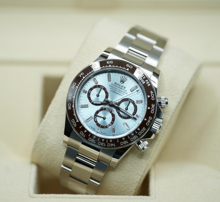 Rolex Daytona 2024 Platinum Daytona Diamond Baguette Unworn Open Case Back Box Papers 126506