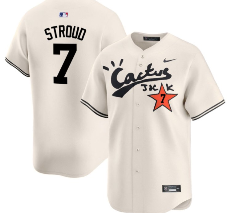 Cj Stroud 7 Houston Astros Cactus Jack Cream Jersey V2