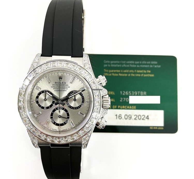 Rolex Daytona 40mm 126539tbr-0002 White Gold With Silver Diamond Dial Watch 2024