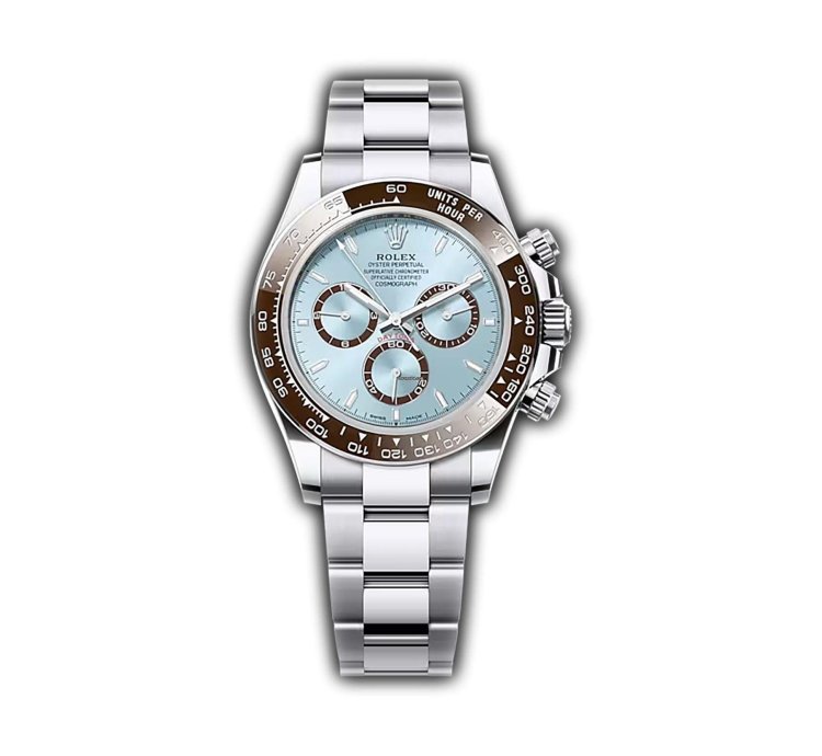 Rolex Daytona 40mm Platinum Brown Ceramic Bezel Ice Blue Index Dial
