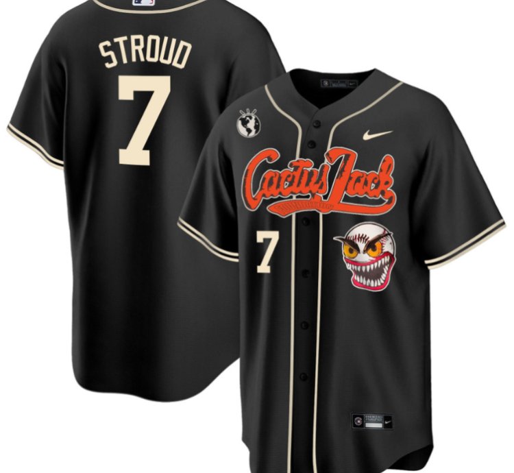 Cj Stroud 7 Houston Astros Cactus Jack Men Jersey - Black