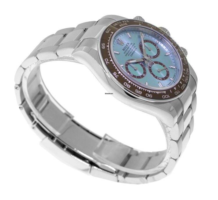 Rolex Daytona 40mm Platinum Ice Blue Index Dial Brown Bezel 126506