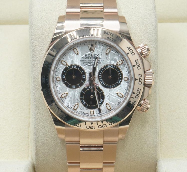 Rolex Daytona 40mm Rose Gold Meteorite Dial 116505 Full Set