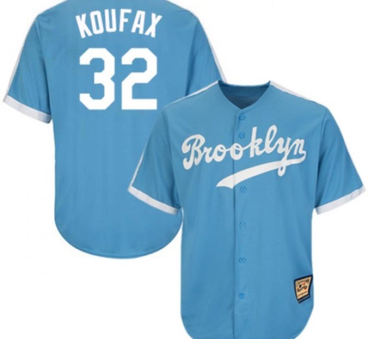 Brooklyn Dodgers Sandy Koufax Blue Throwback Jersey