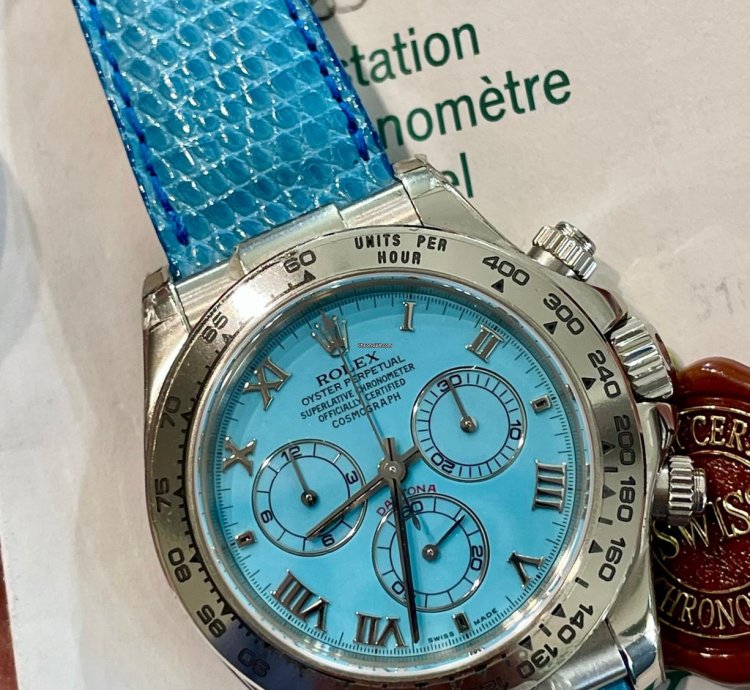 Rolex Daytona Beach Blue Ref 116519 Turquoise Dial Nos 2002
