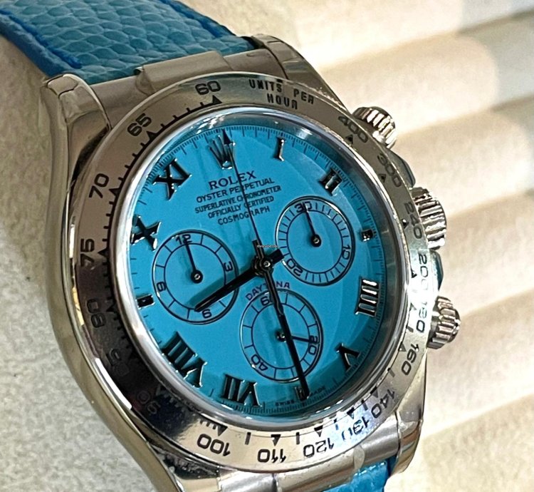 Rolex Daytona Beach Blue Ref 116519 Turquoise Dial Nos 2002
