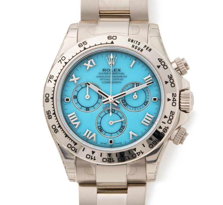 Rolex Daytona Beach Turquoise Fully Stickered Unworn 18k White Gold 116509 - Com003395