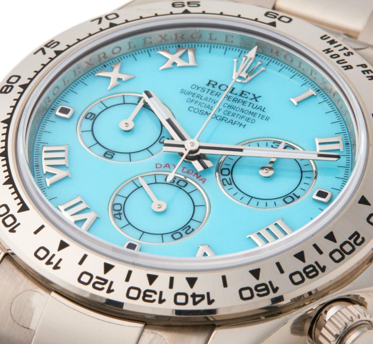 Rolex Daytona Beach Turquoise Fully Stickered Unworn 18k White Gold 116509 - Com003395