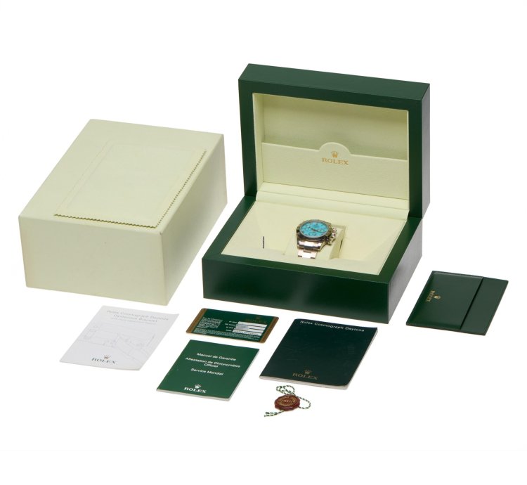 Rolex Daytona Beach Turquoise Fully Stickered Unworn 18k White Gold 116509 - Com003395