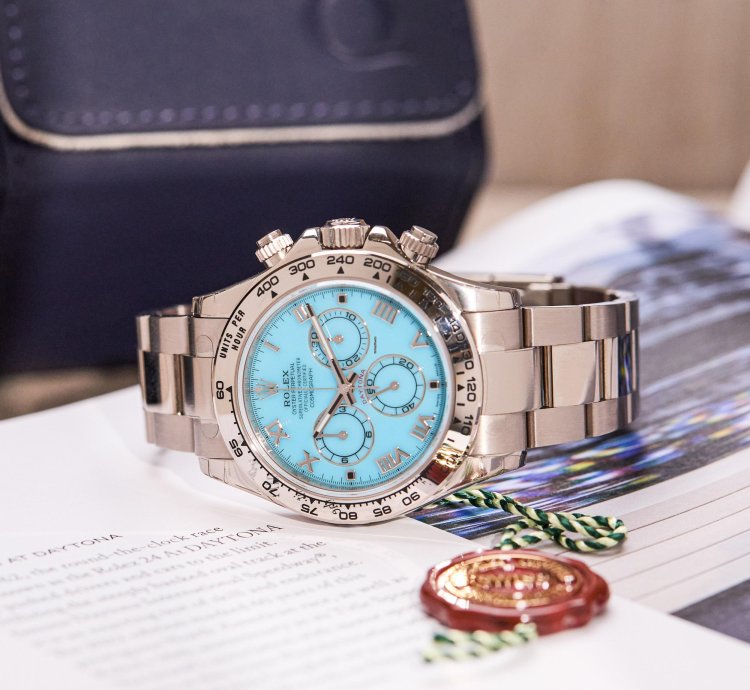 Rolex Daytona Beach Turquoise Fully Stickered Unworn 18k White Gold 116509 - Com003395
