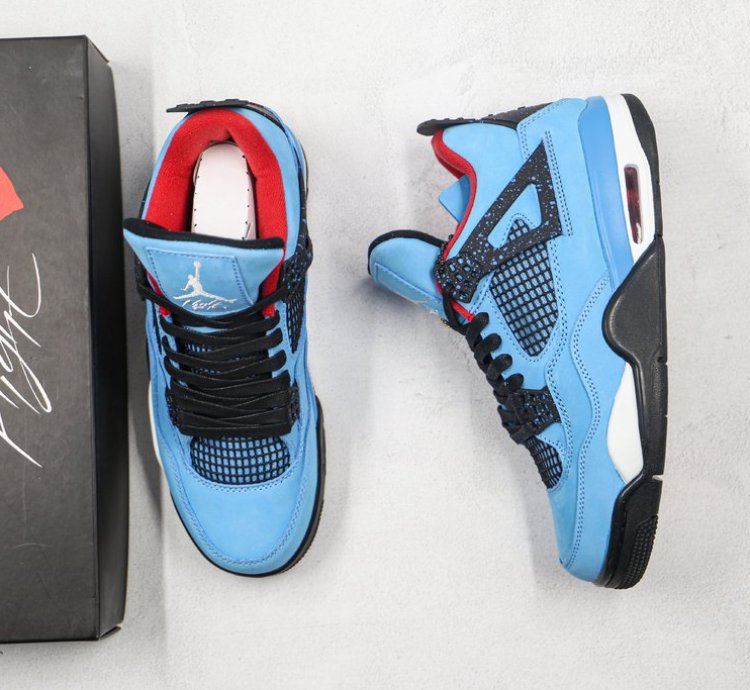 Travis Scott X Jordan 4 Retro Cactus Jack Blue