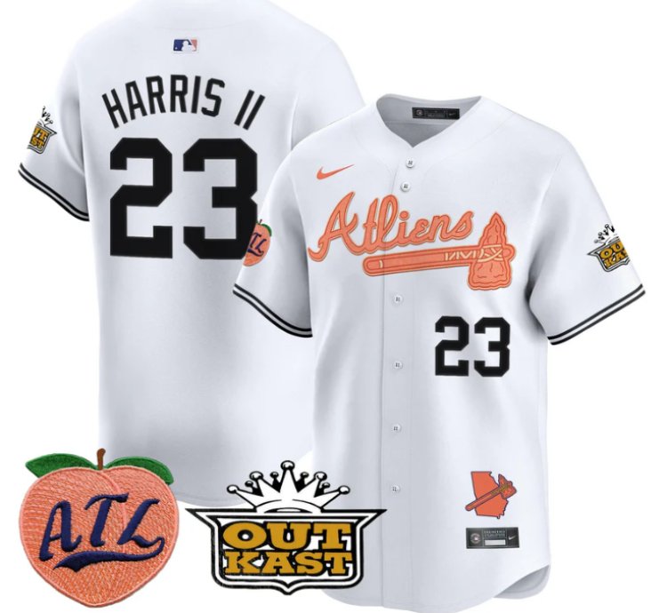 Michael Harris Ii Jersey 23 Atlanta Braves Atliens Peach Vapor Premier Limited Stitched White