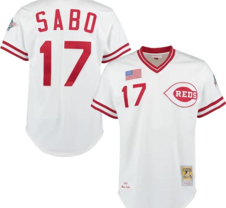 Cincinnati Reds Chris Sabo White 1990 Throwback Pullover Jersey