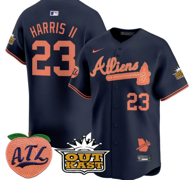 Michael Harris Ii Jersey 23 Atlanta Braves Atliens Peach Vapor Premier Limited Stitched