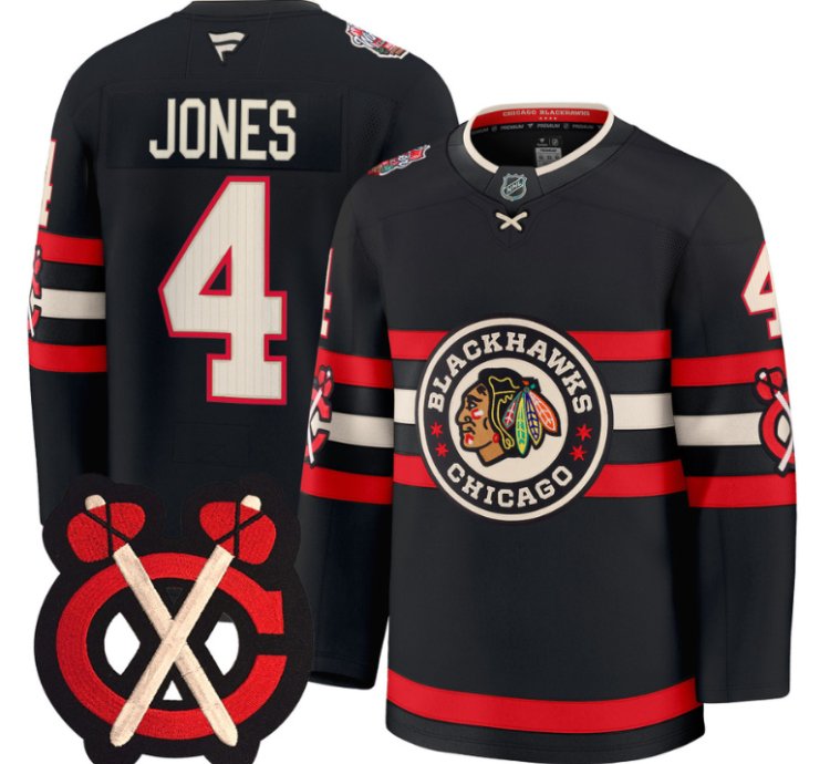 Seth Jones Jersey 4 Chicago Blackhawks Winter Classic Patch Stitched Black