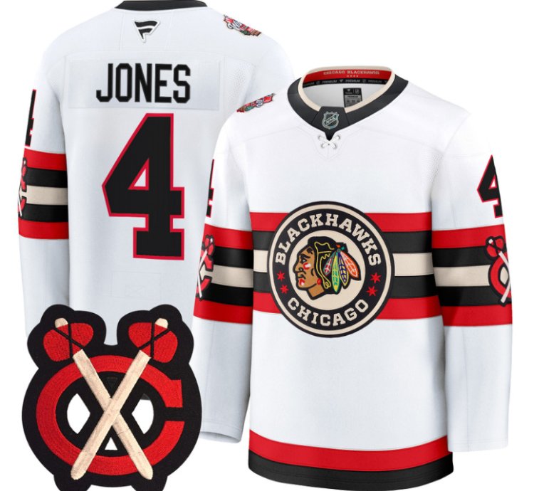 Seth Jones Jersey 4 Chicago Blackhawks Winter Classic Patch Stitched White