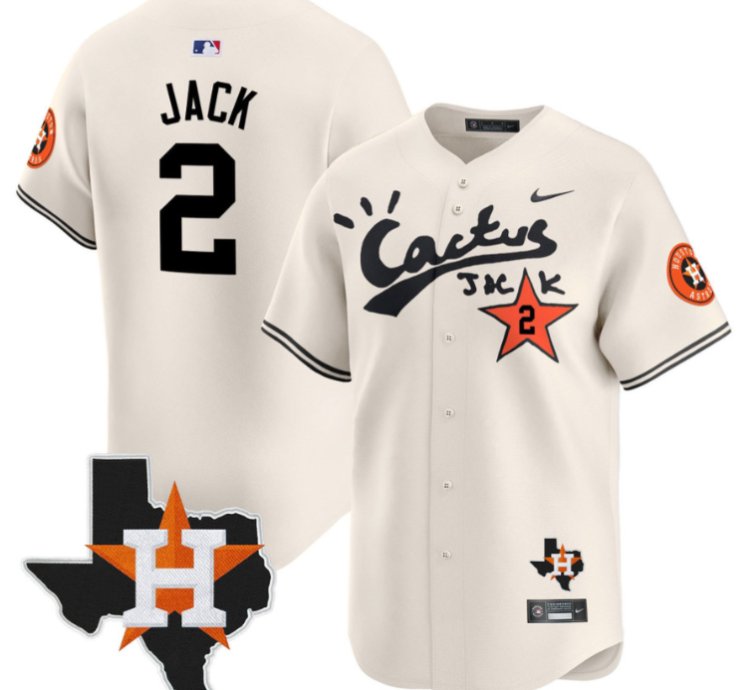 Jack 2 Houston Astros Cactus Jack Limited Jersey Houston Patch